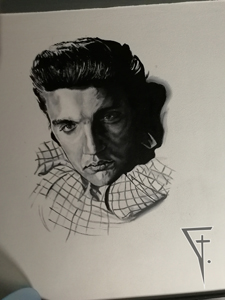 Elvis, malba v klubu Fénix Plzeň.