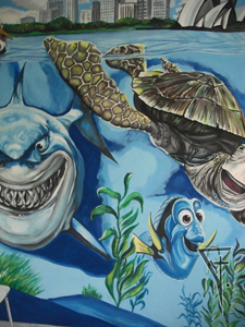 Malba v dětském pokoji.