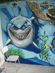 Malba v dětském pokoji.