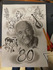 Moje kresba, přání panu Marko Čermákovi k narozkám.